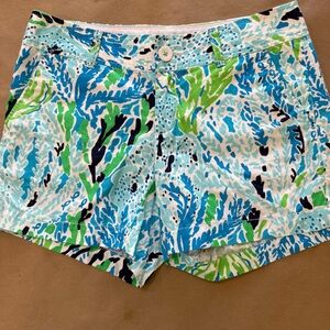 Lilly Pulitzer Blue and Green Patterned Shorts